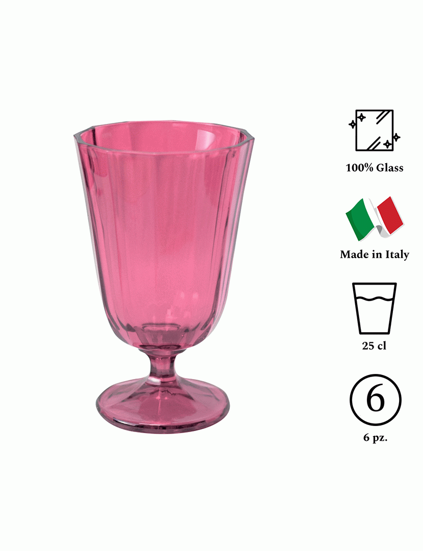 Conjunto 6 Copos Ana 25 cl Rosa