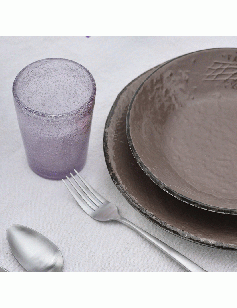 Conjunto 6 Pratos Sobremesa 20 cm Preta Cinza