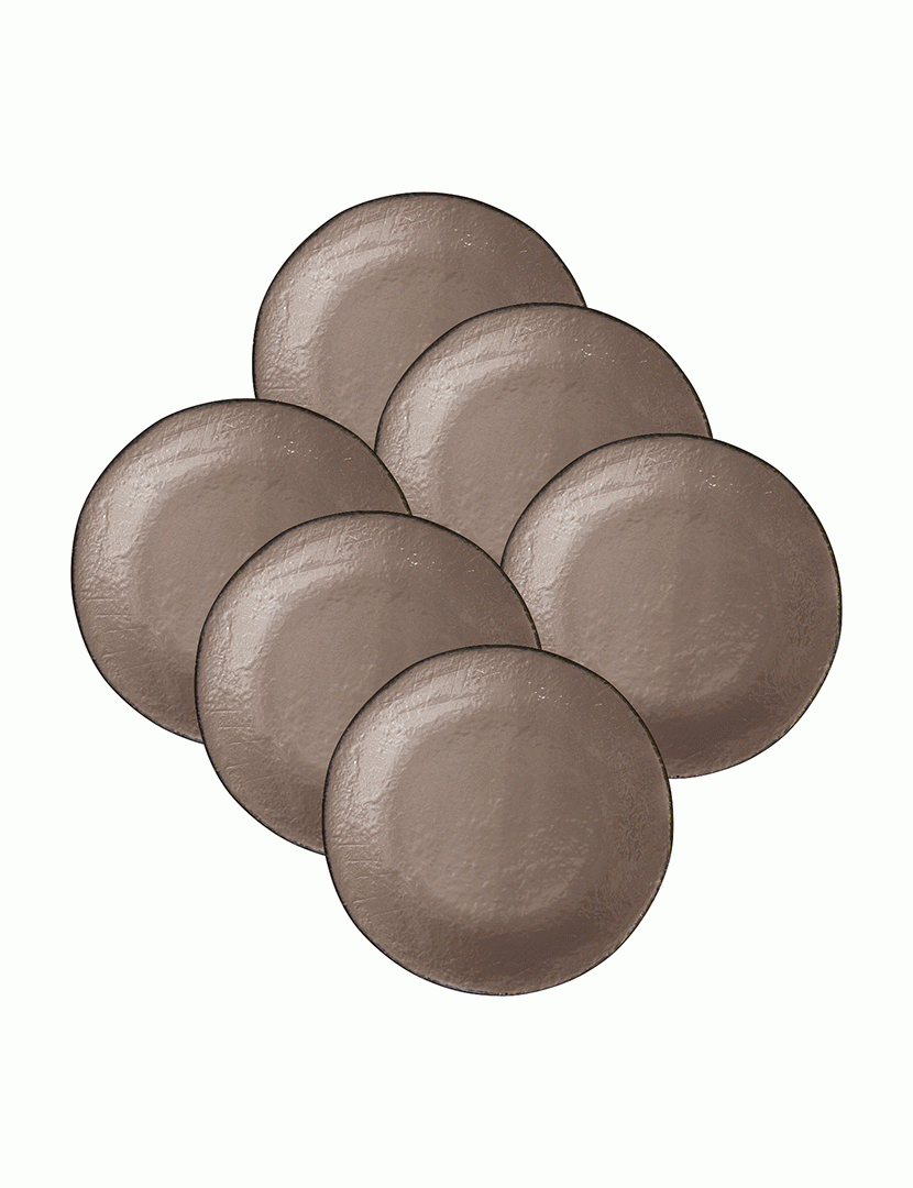 Conjunto 6 Pratos Rasos 26 cm Preta Cinza