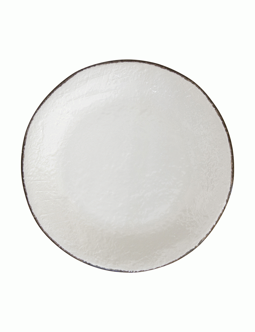 Conjunto 6 Pratos Sobremesa 20 cm Preta Branco