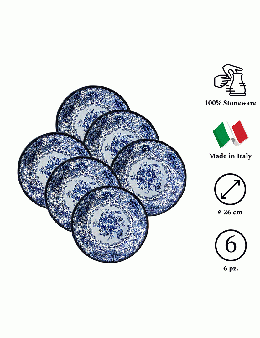 Conjunto 6 Pratos Rasos Old England