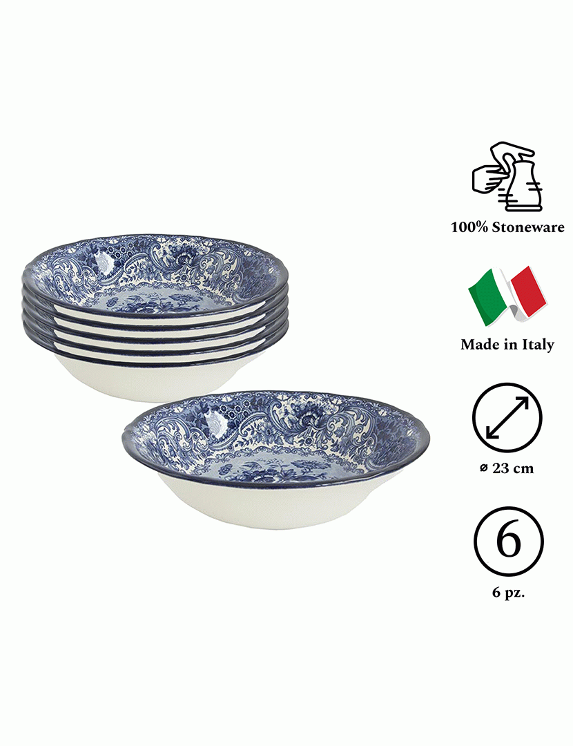 Conjunto 6 Pratos Fundos Old England