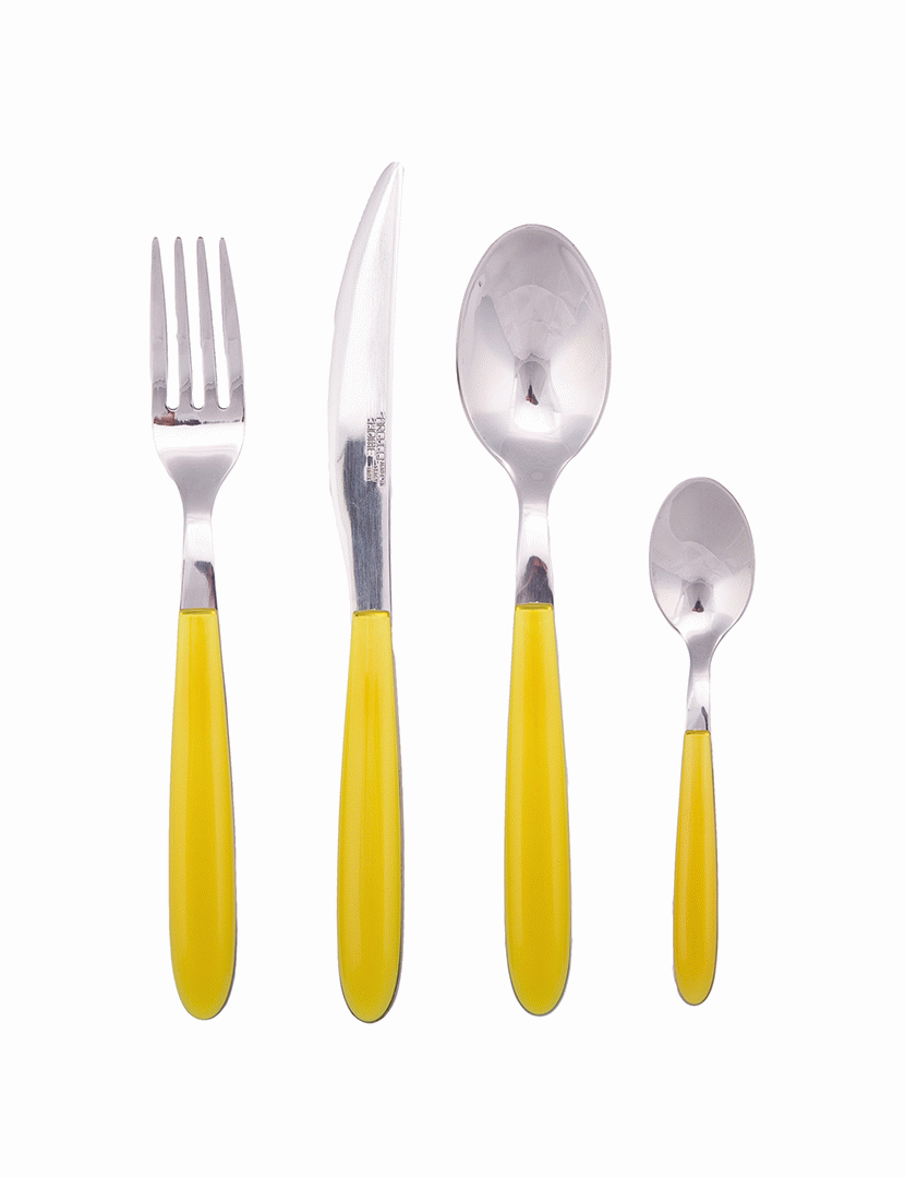 Faqueiro 24 Peças Drop Amarelo