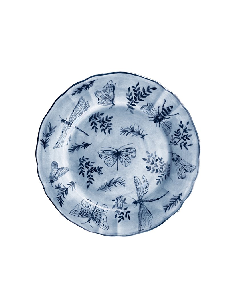 Conjunto 6 Pratos Sobremesa Sonia Azul