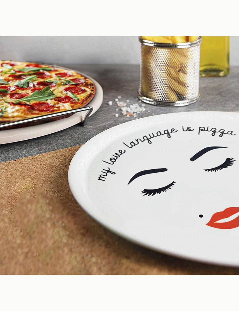 Prato Pizza Smorfia Homem Óculos