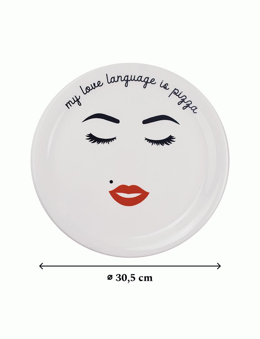 Prato Pizza Smorfia Mulher