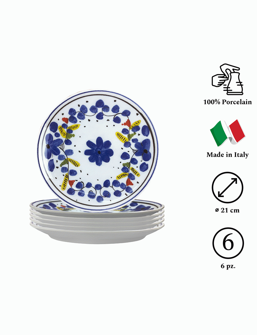 Conjunto 6 Pratos Sobremesa 21 cm Maritime Capri