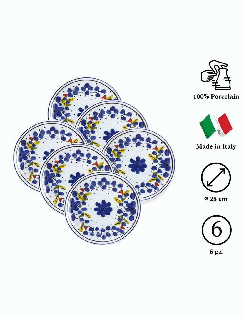Conjunto 6 Pratos Rasos 28 cm Maritime Capri