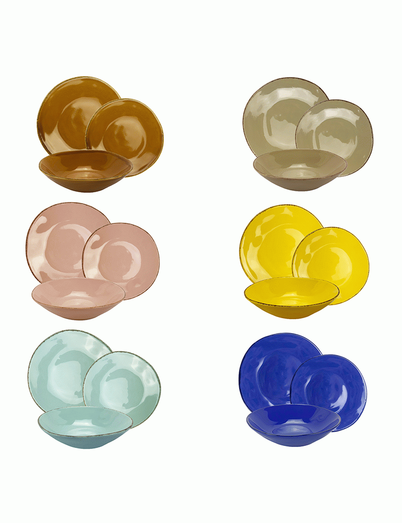 Serviço Loiça 18 Peças Materia Multicor