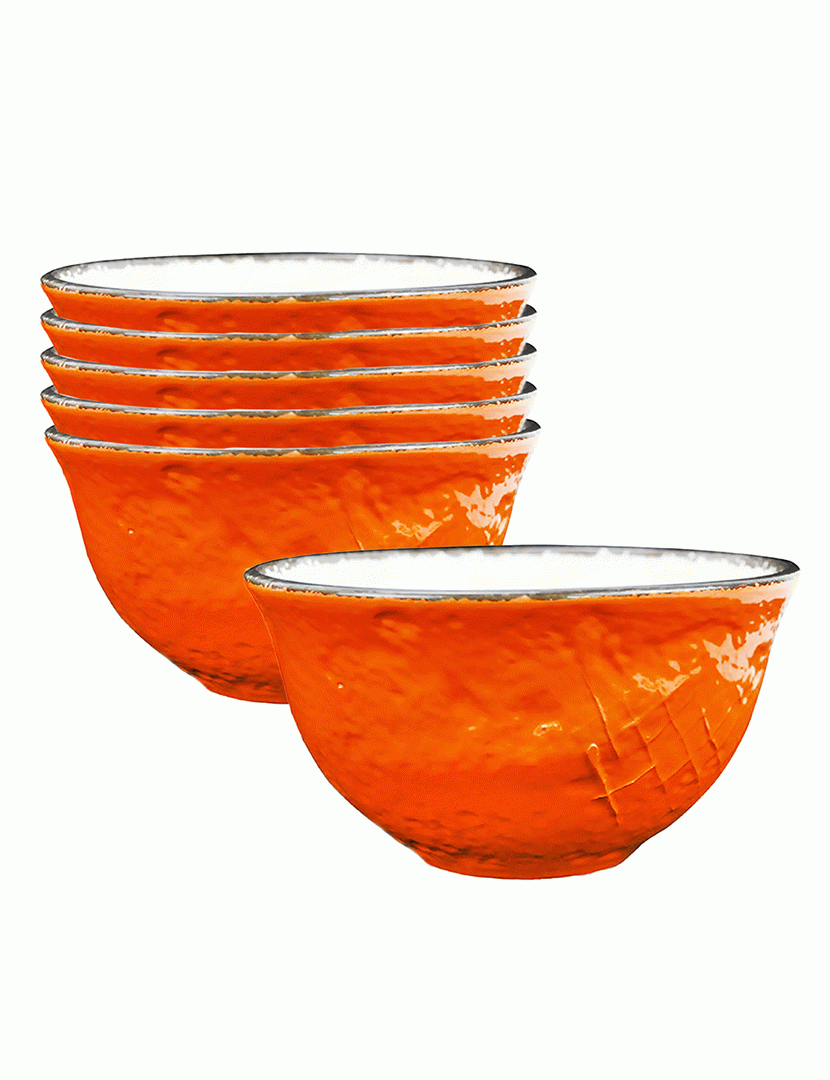 Conjunto 6 Tijelas Preta Laranja