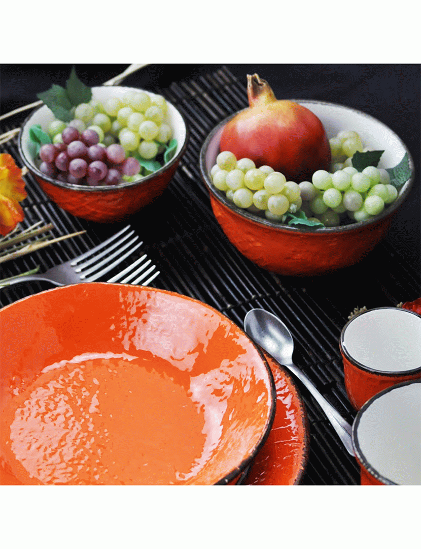 Conjunto 6 Tijelas Preta Laranja