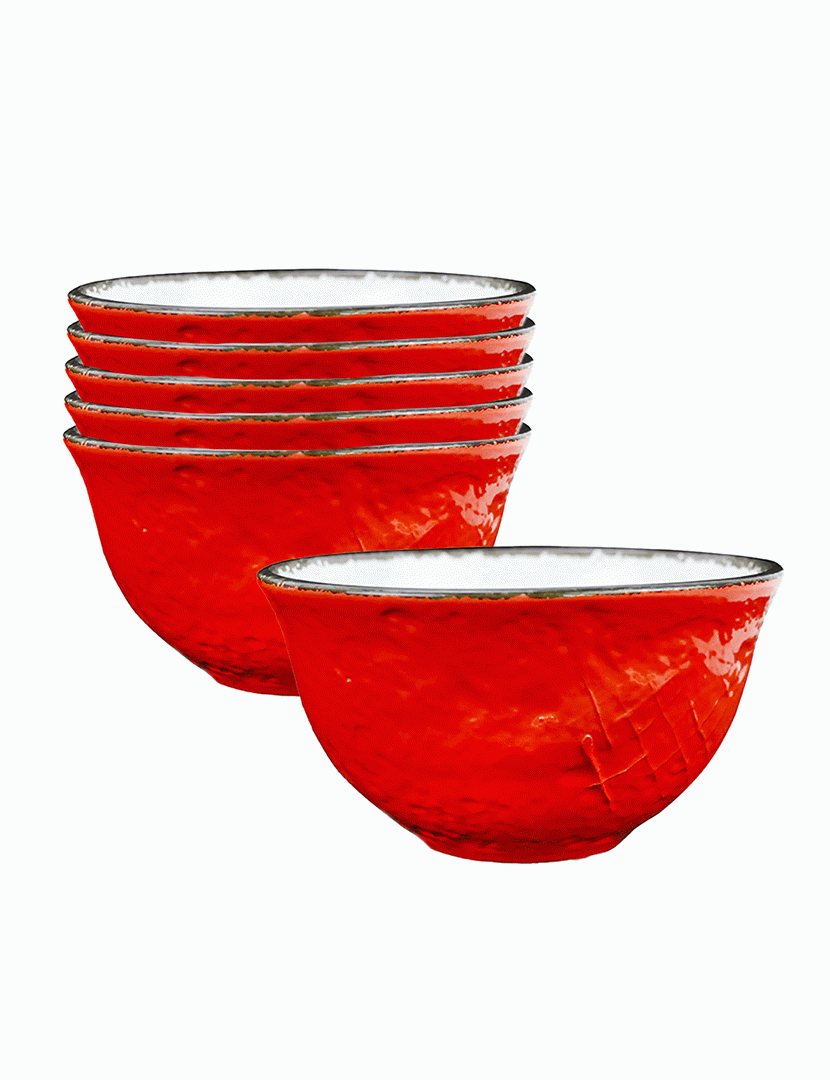 Conjunto 6 Tijelas Preta Vermelho