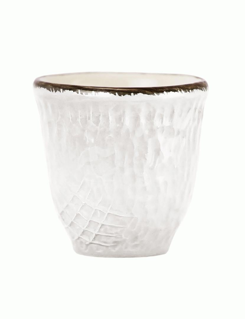 Conjunto 6 Chávenas Café Preta Branco