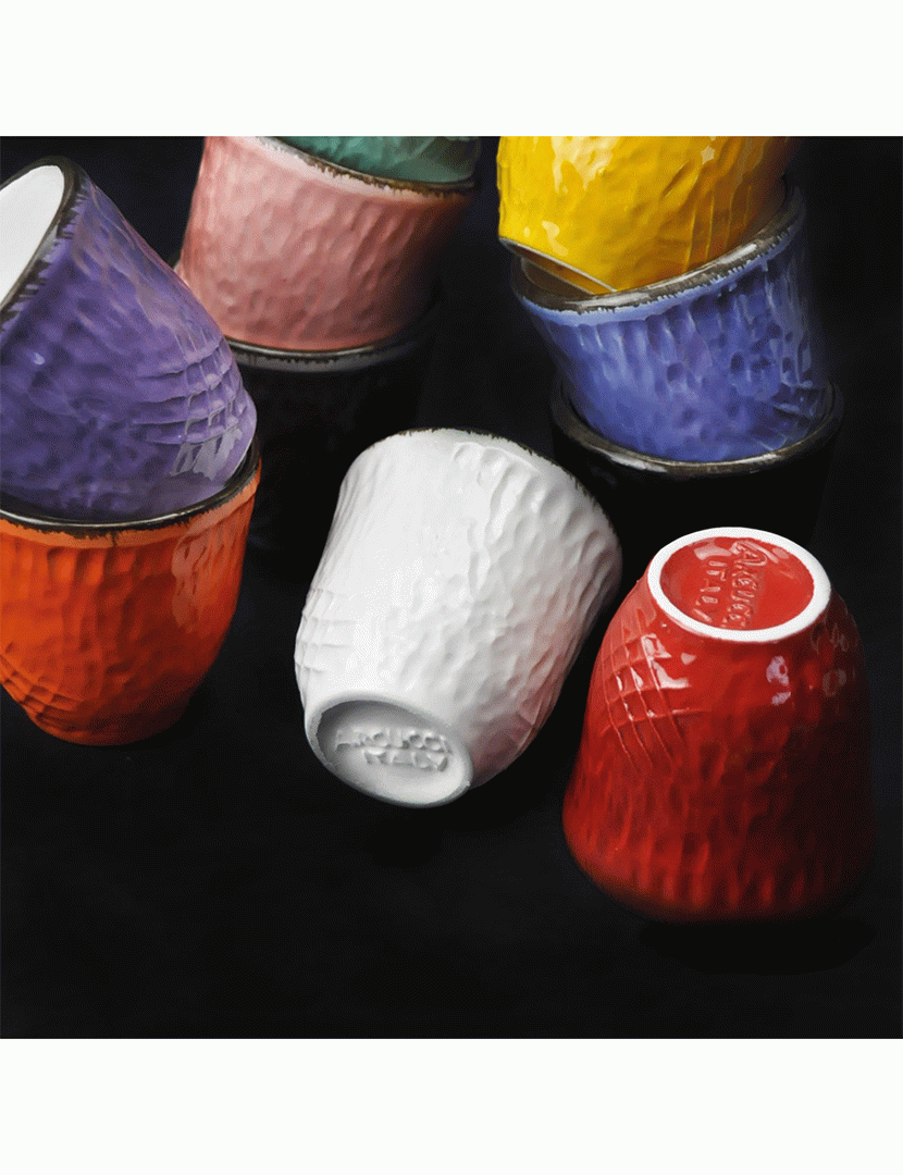 Conjunto 6 Chávenas Café Preta Branco