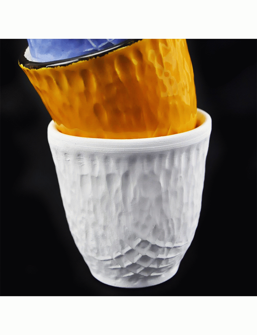 Conjunto 6 Chávenas Café Preta Branco