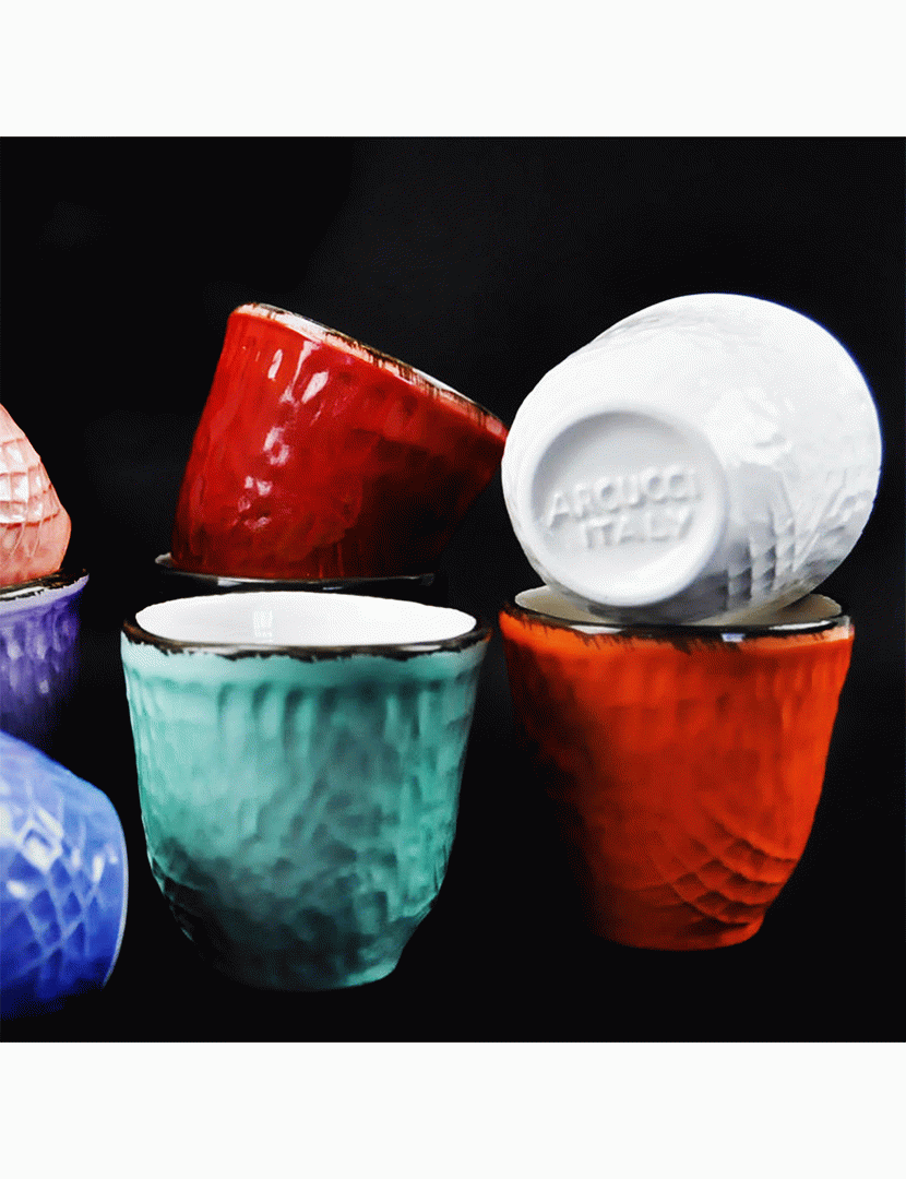 Conjunto 6 Chávenas Café Preta Branco