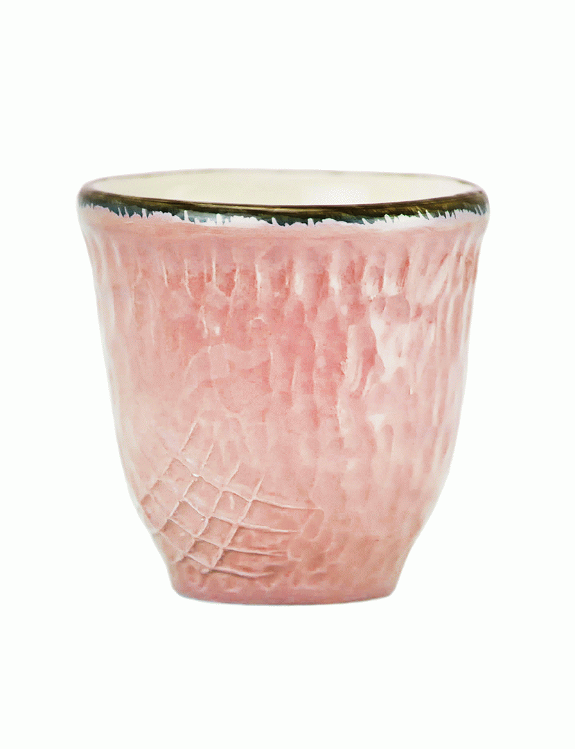 Conjunto 6 Chávenas Café Preta Rosa