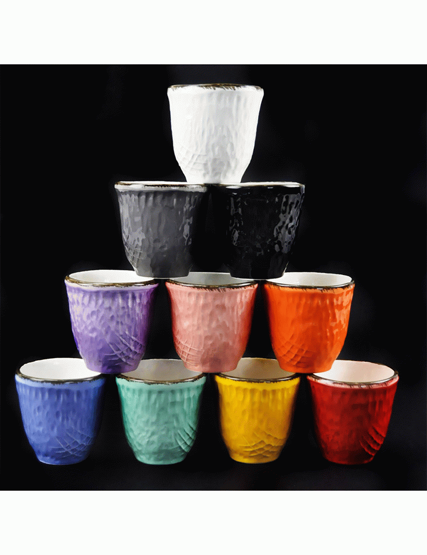 Conjunto 6 Chávenas Café Preta Rosa