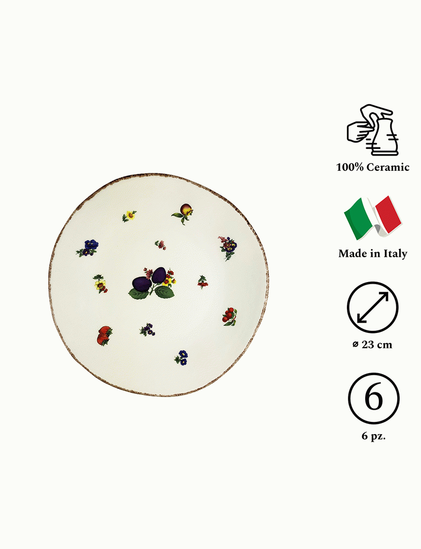 Conjunto 6 Pratos Sobremesa Fruttini