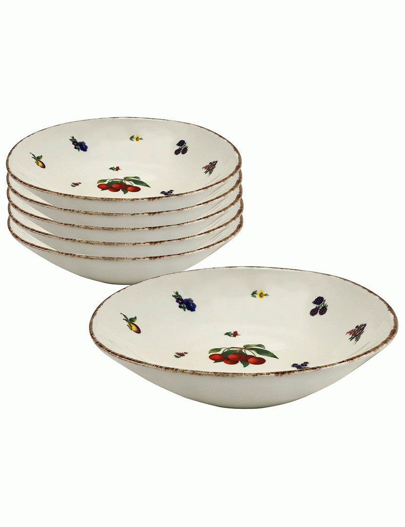 Conjunto 6 Pratos Fundos Fruttini