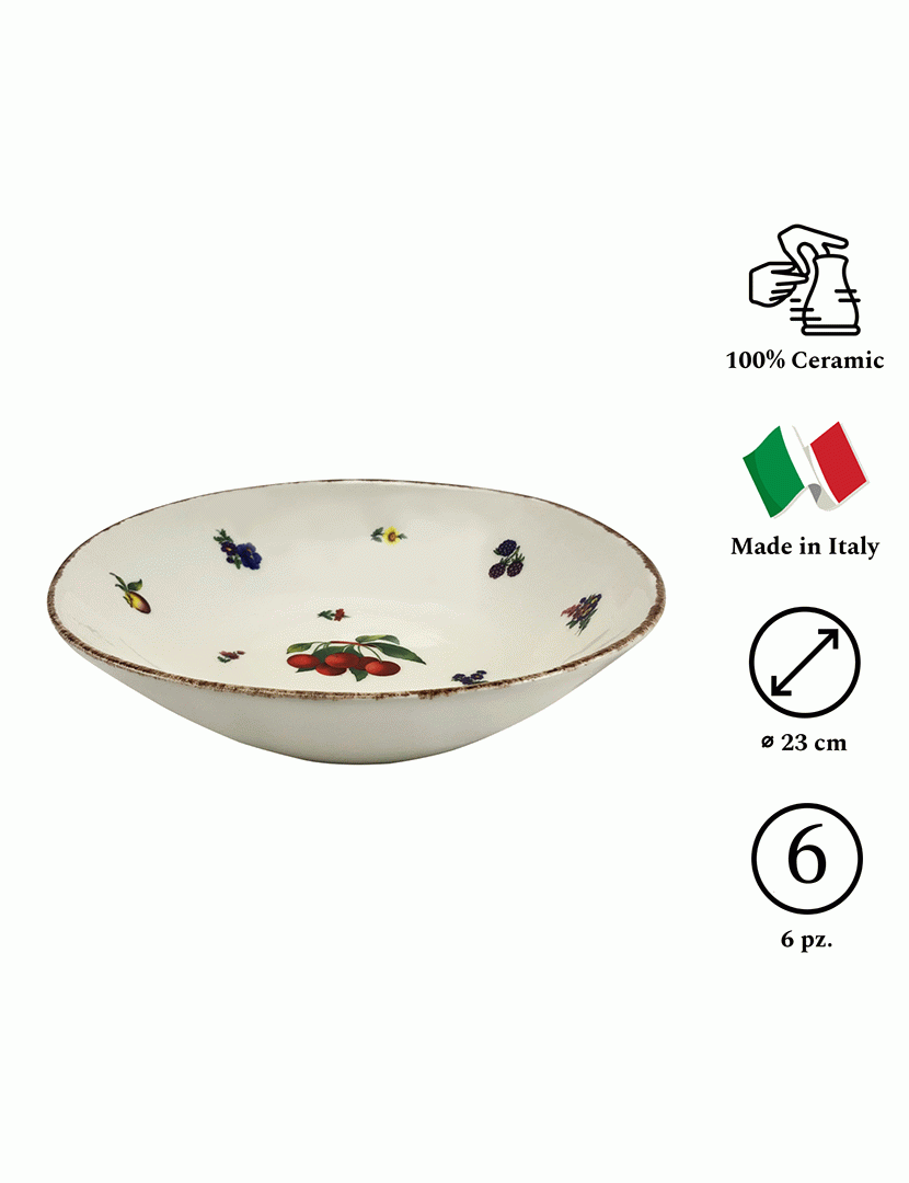 Conjunto 6 Pratos Fundos Fruttini