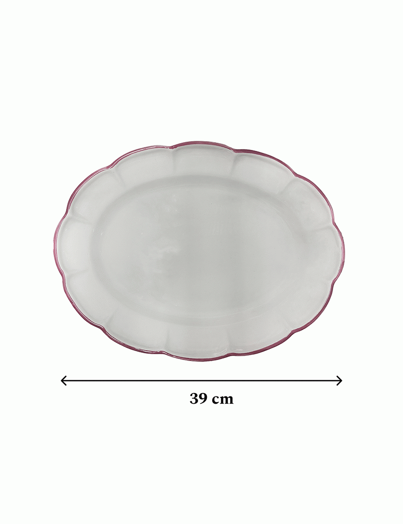 Travessa Oval 39 cm Dolcevita Filo Rosa