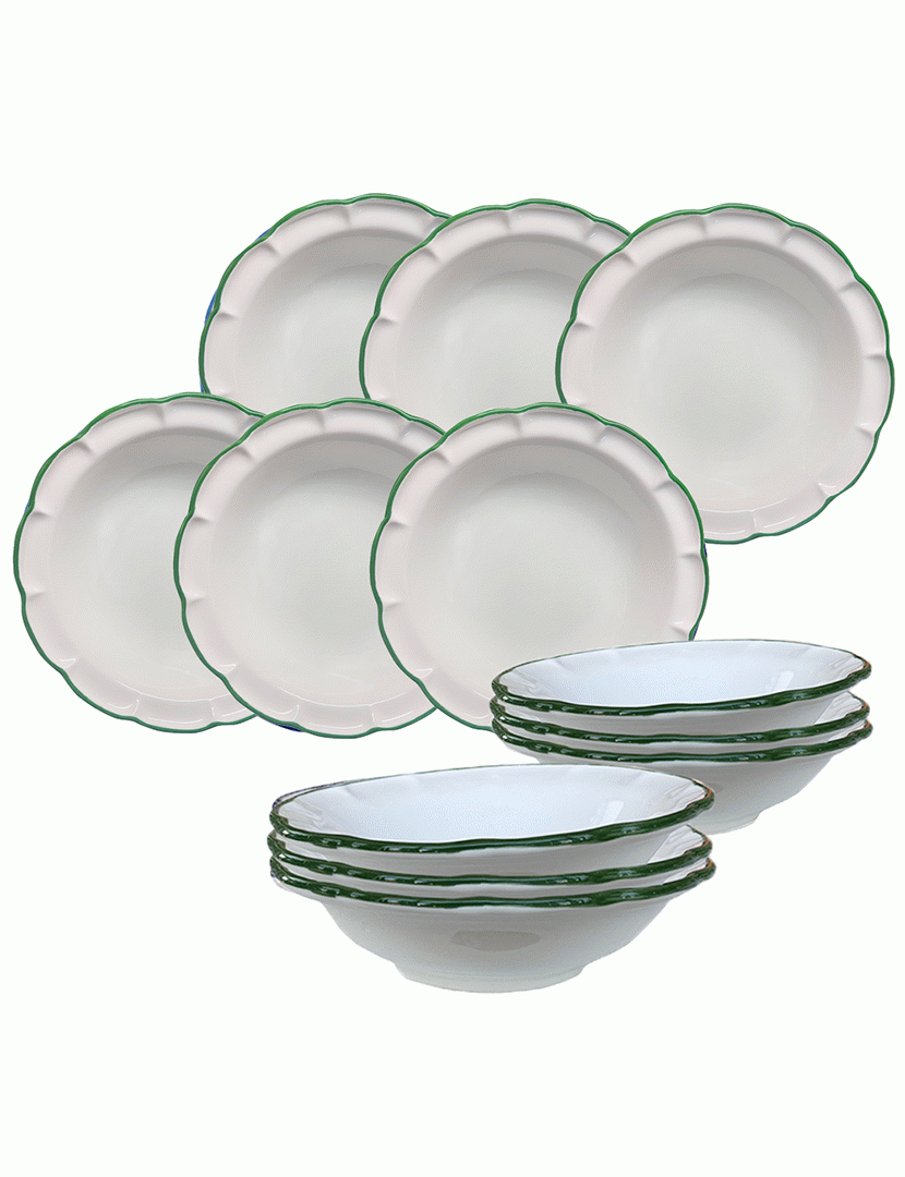 Serviço Loiça 12 Peças Dolcevita Filo Verde