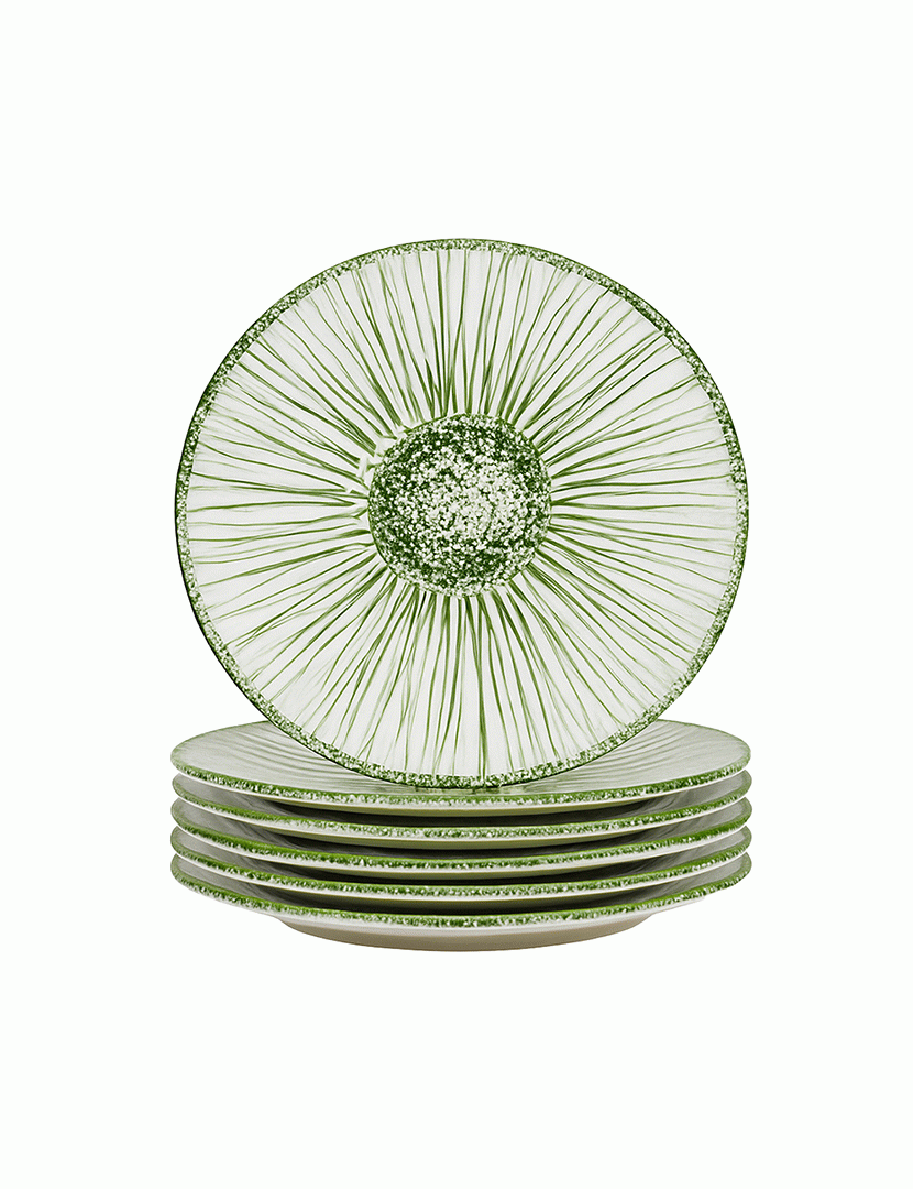 Conjunto 6 Pratos Sobremesa Girasole Verde