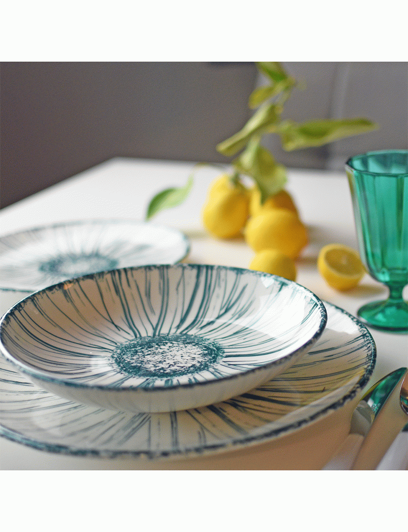 Conjunto 6 Pratos Sobremesa Girasole Verde