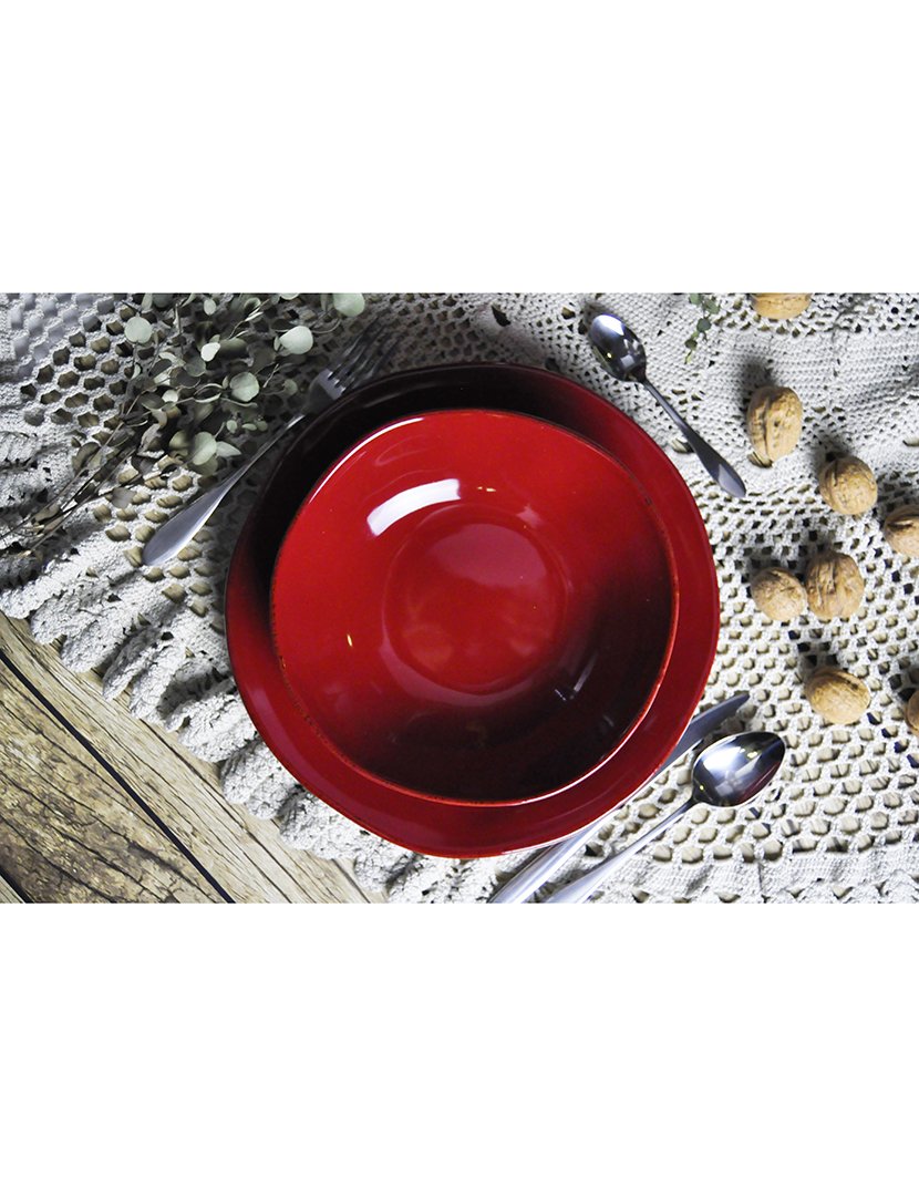 Serviço Loiça 12 Peças Materia Bordeaux