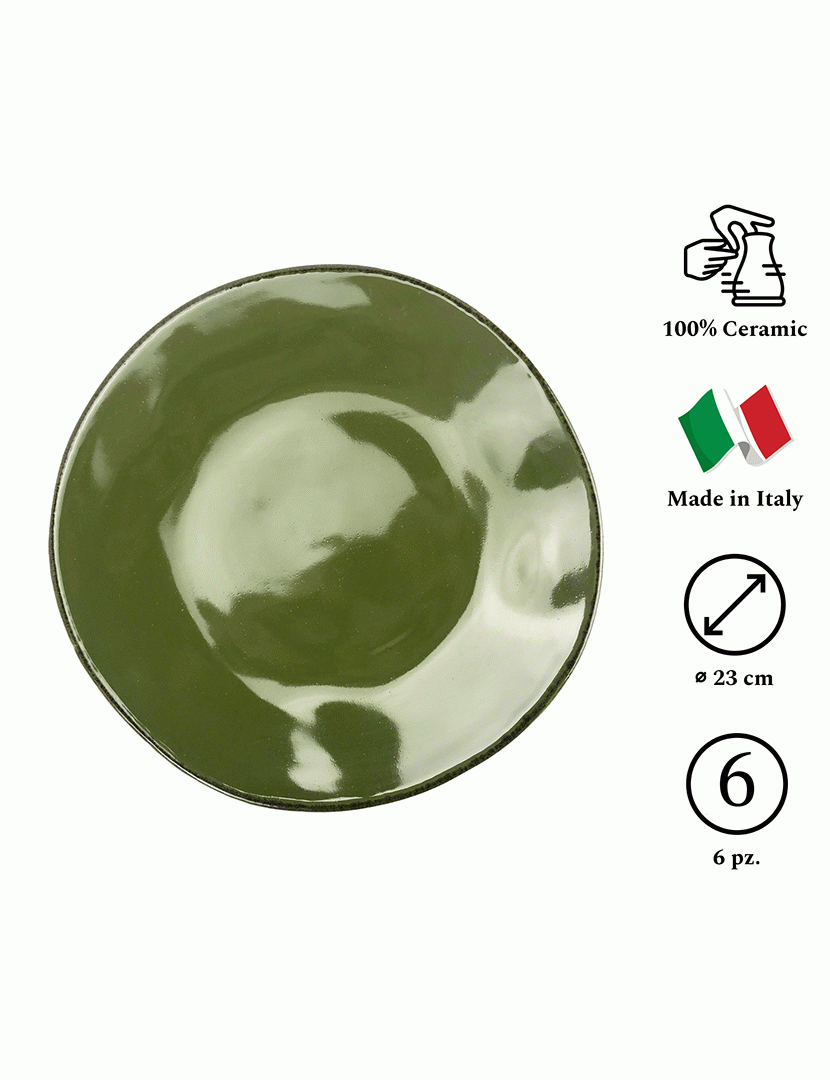 Conjunto 6 Pratos Sobremesa 23 cm Materia Verde