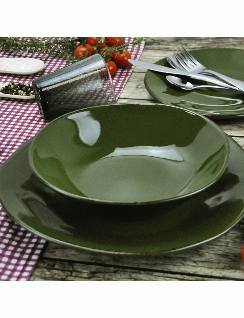 Conjunto 6 Pratos Sobremesa 23 cm Materia Verde