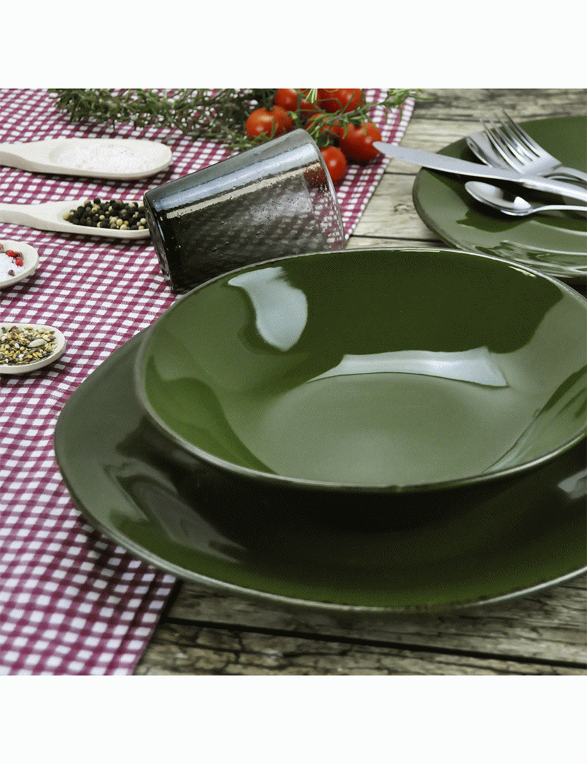 Conjunto 6 Pratos Sobremesa 23 cm Materia Verde