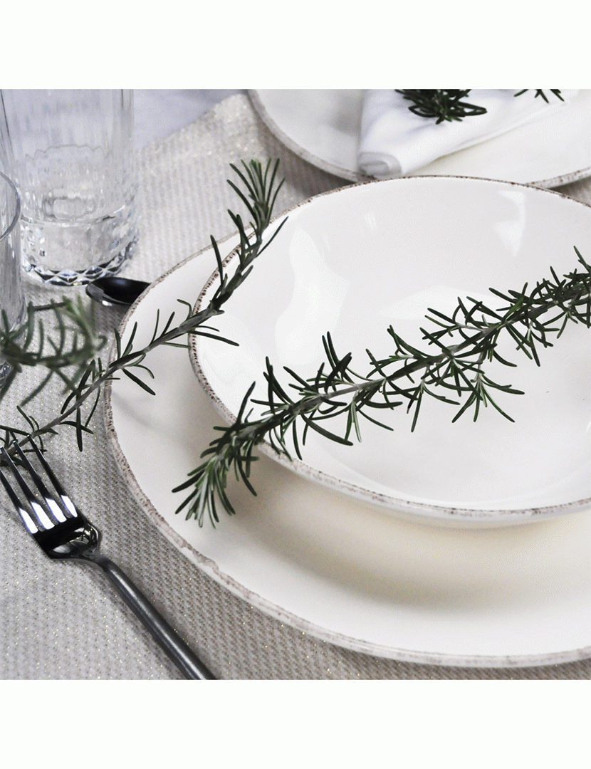 Conjunto 6 Pratos Sobremesa 23 cm Materia Branco