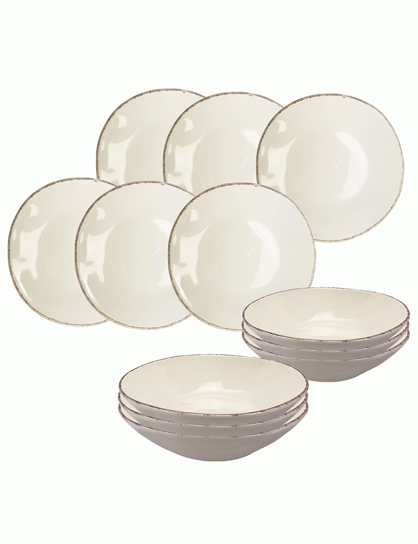 Serviço Loiça 12 Peças Materia Branco