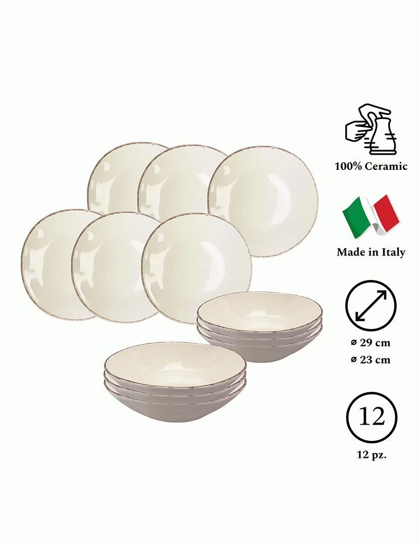 Serviço Loiça 12 Peças Materia Branco