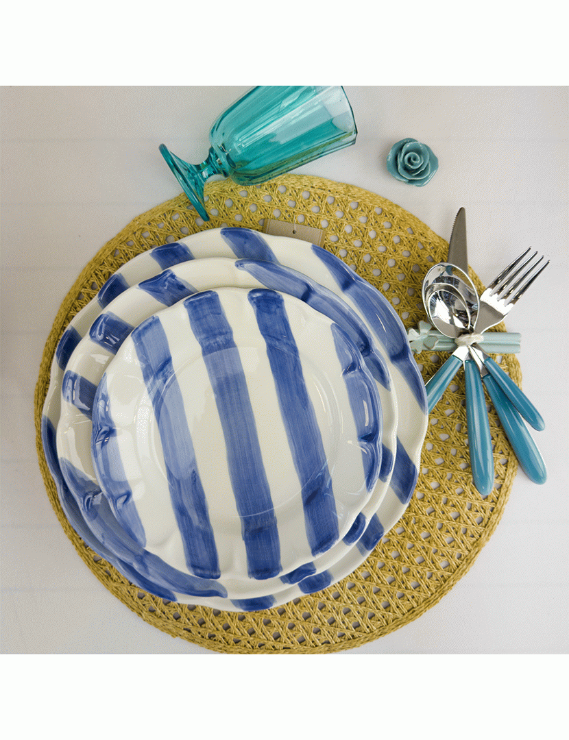 Conjunto 6 Pratos Sobremesa Dolcevita Nastro Azul