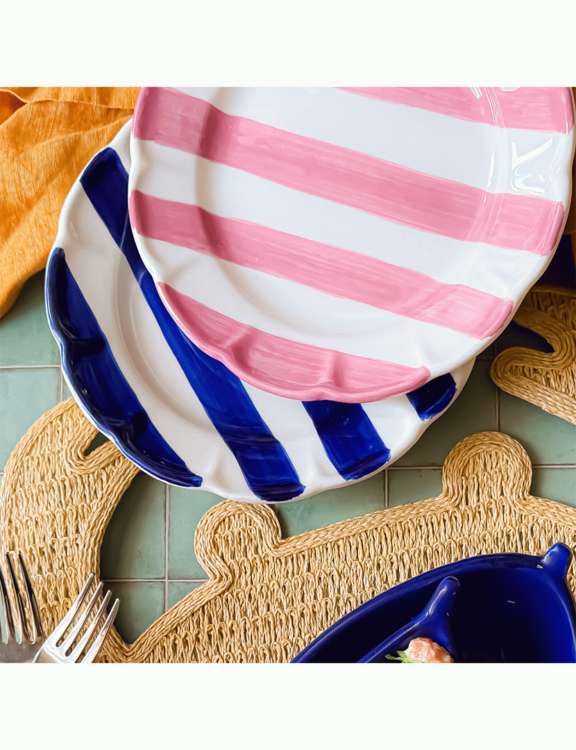 Conjunto 6 Pratos Sobremesa Dolcevita Nastro Azul