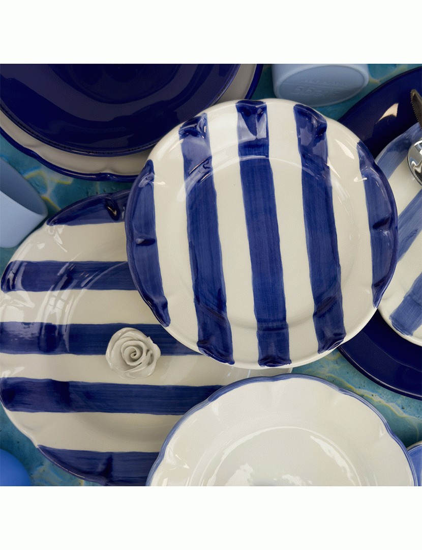 Conjunto 6 Pratos Sobremesa Dolcevita Nastro Azul