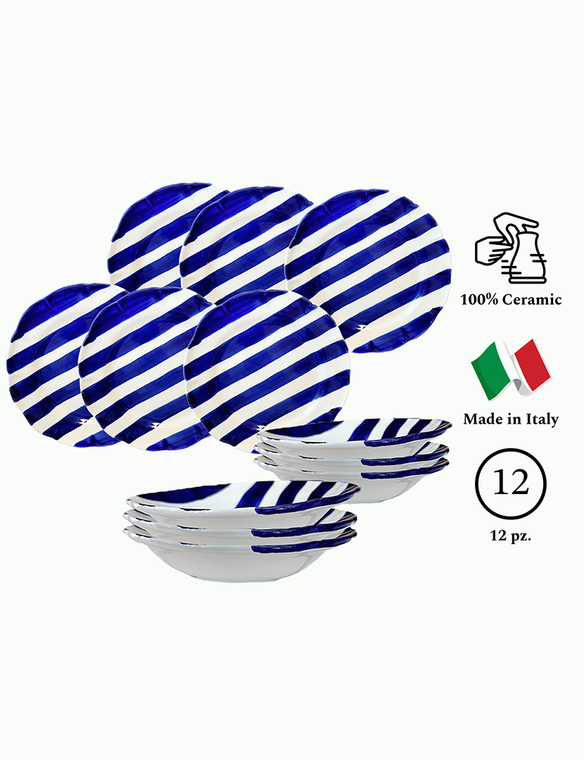 Serviço Loiça 12 Peças Dolcevita Nastro Azul