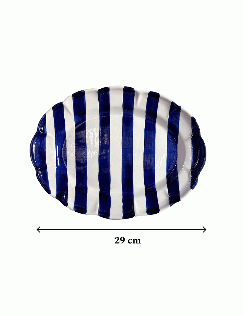 Travessa Oval Dolcevita Nastro Azul