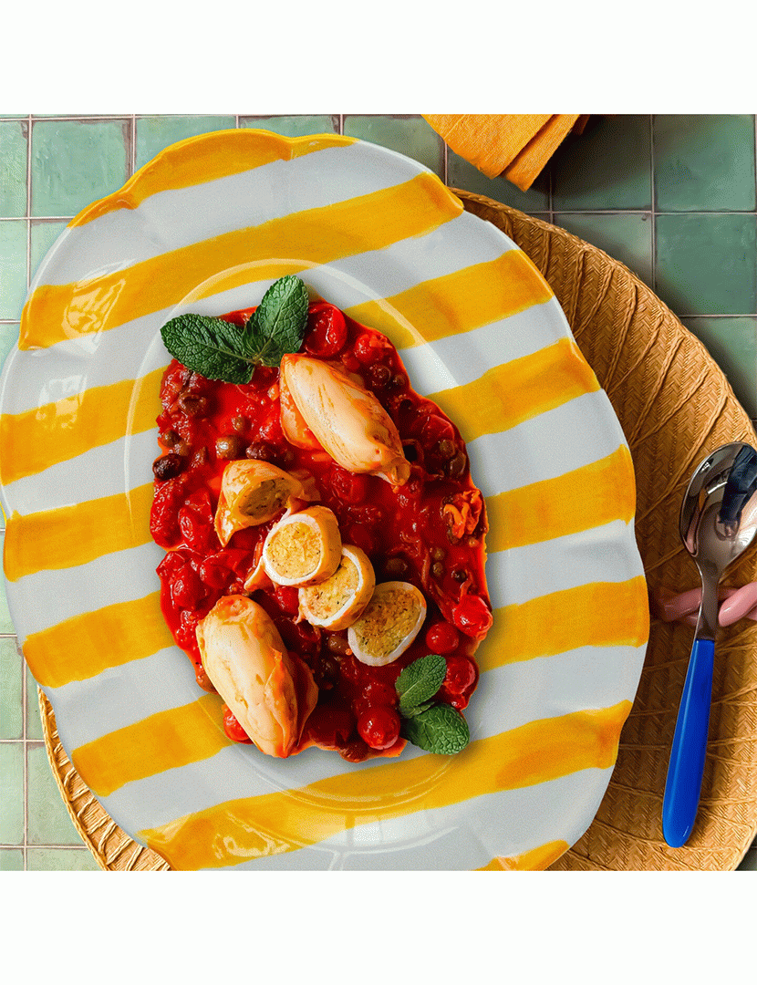 Travessa Oval Dolcevita Nastro Azul