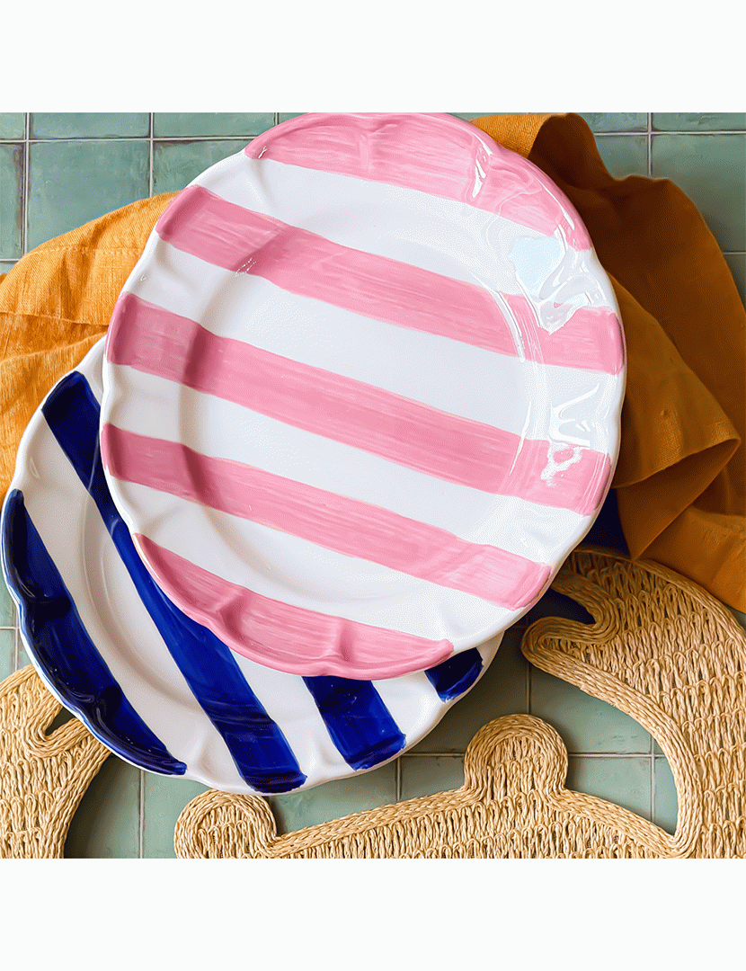 Conjunto 6 Pratos Sobremesa Dolcevita Nastro Rosa