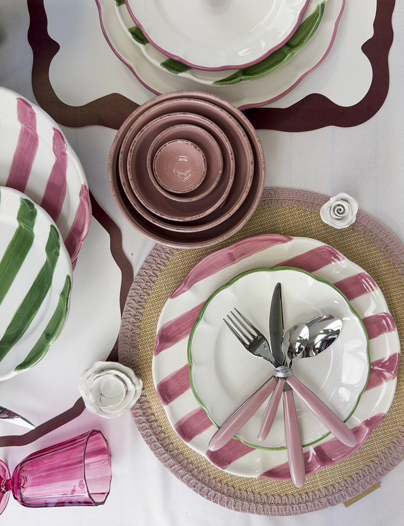 Serviço Loiça 12 Peças Dolcevita Nastro Rosa