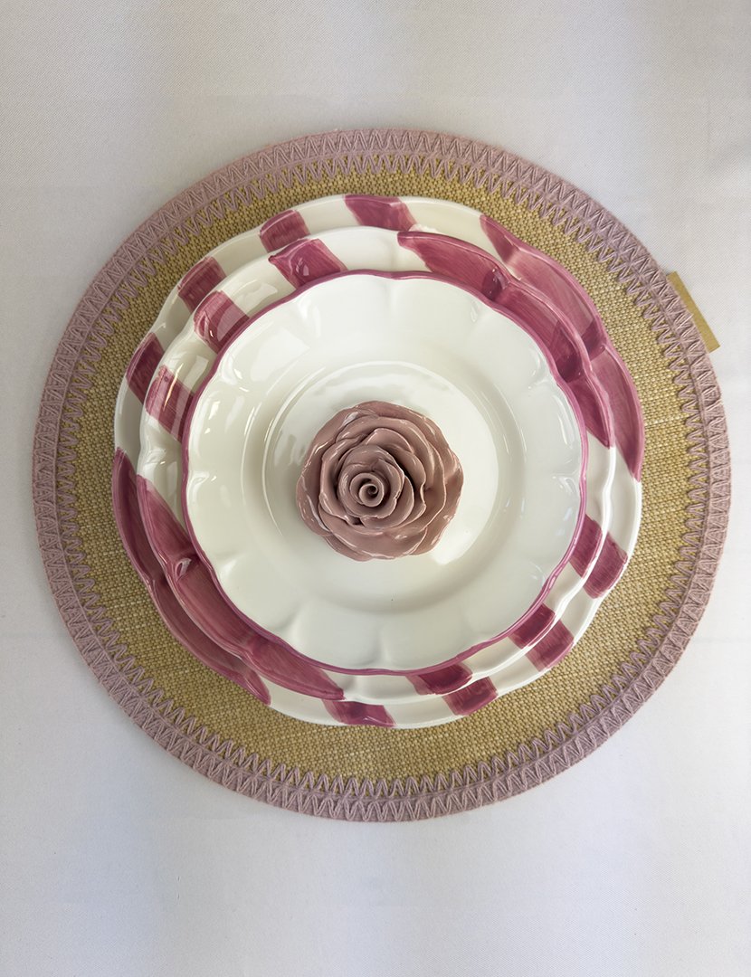 Serviço Loiça 12 Peças Dolcevita Nastro Rosa