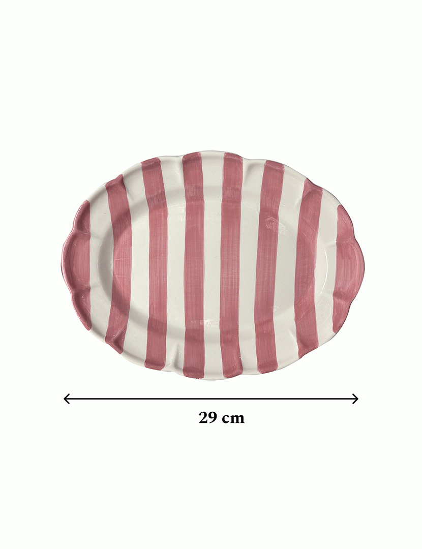 Travessa Oval Dolcevita Nastro Rosa