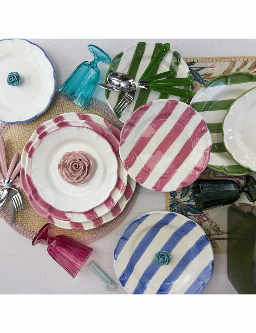 Conjunto 6 Pratos Sobremesa Dolcevita Nastro Verde