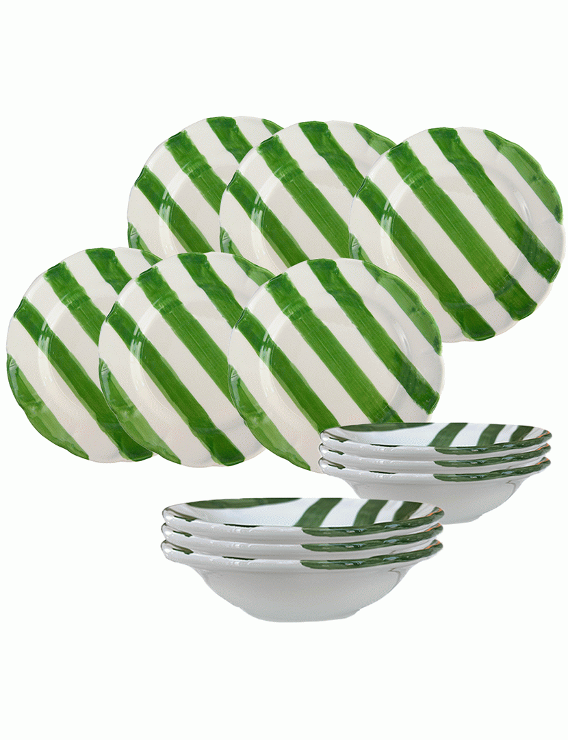 Serviço Loiça 12 Peças Dolcevita Nastro Verde