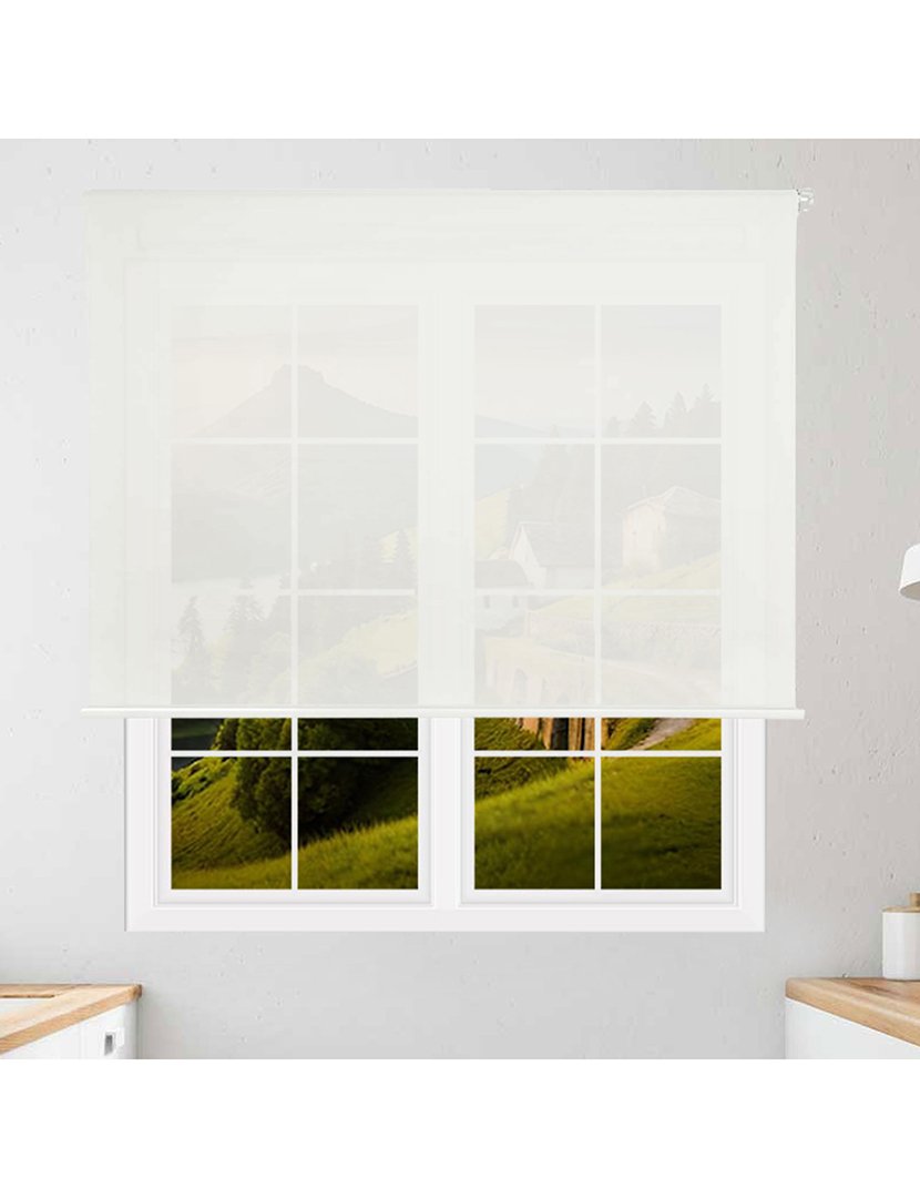 Estore de enrolar Translúcido Branco-sujo