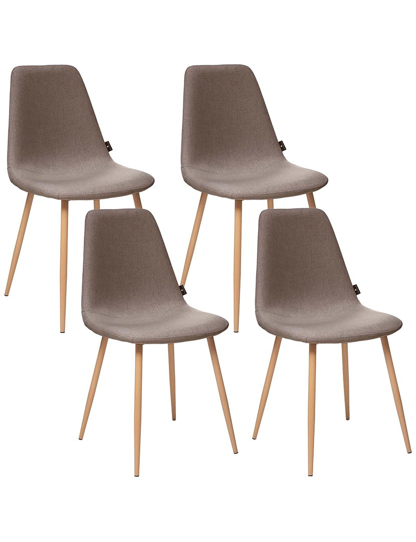Conjunto de 4 cadeiras estilo escandinavo Taupe